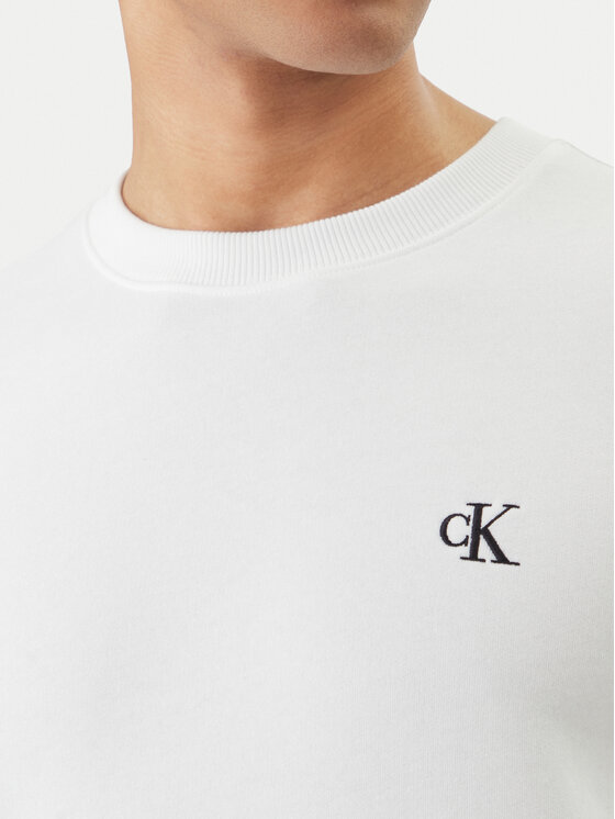 Calvin Klein Jeans Calvin Klein Jeans Džemperis ar kapuci Embroidered Logo J30J314536 Balts Regular Fit