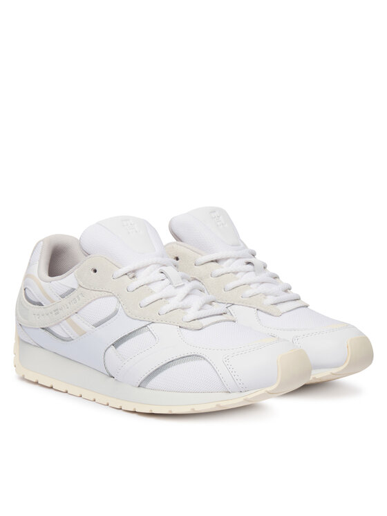 Tommy Hilfiger Tommy Hilfiger Sneakersy Th Modern Runner Mix Mat FW0FW09098 Biały