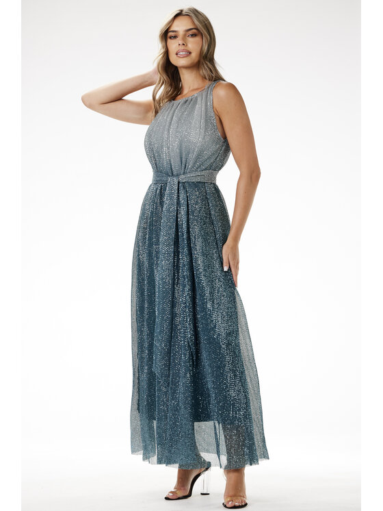 Awama Awama Sukienka wieczorowa A703 Zielony Basic Fit