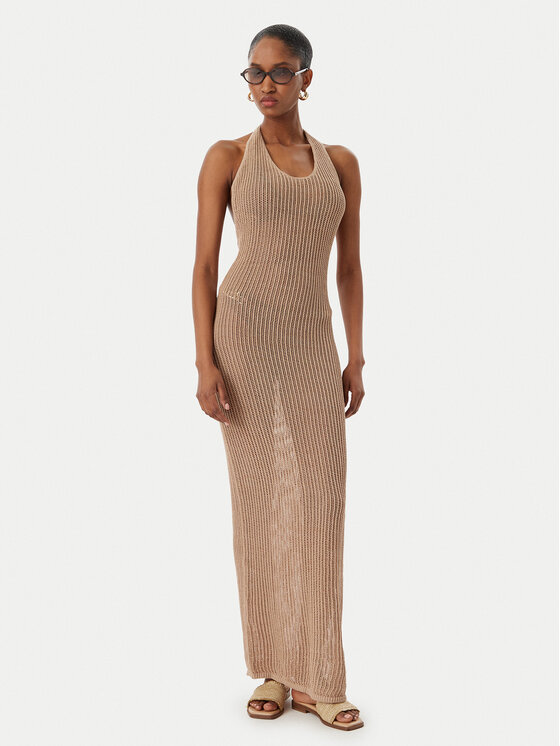 Guess Guess Rochie de plajă E6GK00 Z5371 Bej Slim Fit