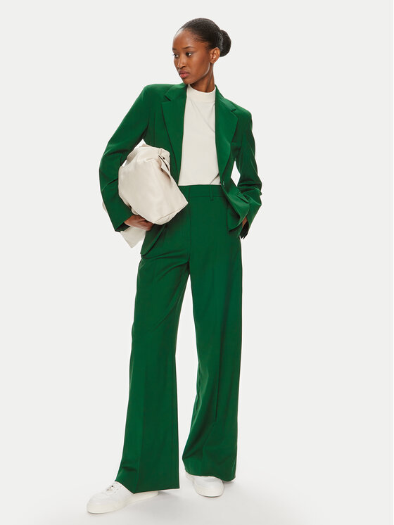 Weekend Max Mara Weekend Max Mara Pantaloni di tessuto Visivo 2425136041 Verde Regular Fit