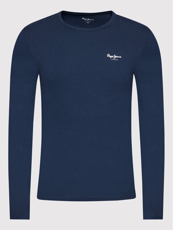 Pepe Jeans Pepe Jeans Majica dugih rukava Original Basic 2 PM508211 Tamnoplava Slim Fit