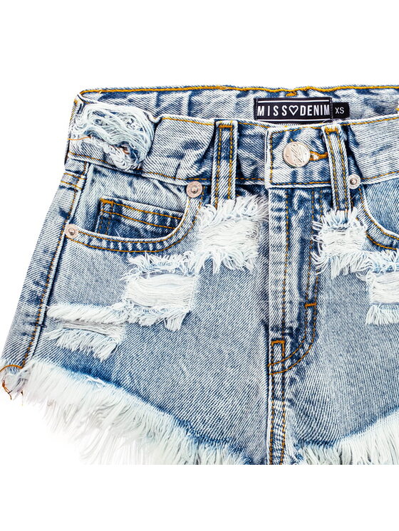 MissDenim MissDenim Szorty jeansowe Midi Waist Niebieski Regular Fit