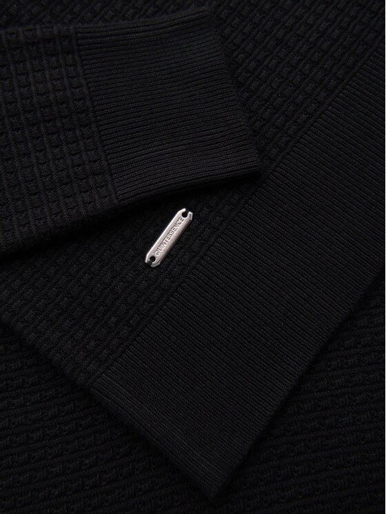 Ombre Ombre Sweter OM-SWSW-0181 Czarny Slim Fit