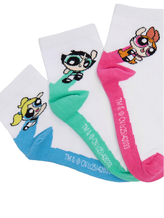 Powerpuff Girls Powerpuff Girls Къси чорапи CEO-ACCCS-AW25-314WBPPG(3-PACK) Бял