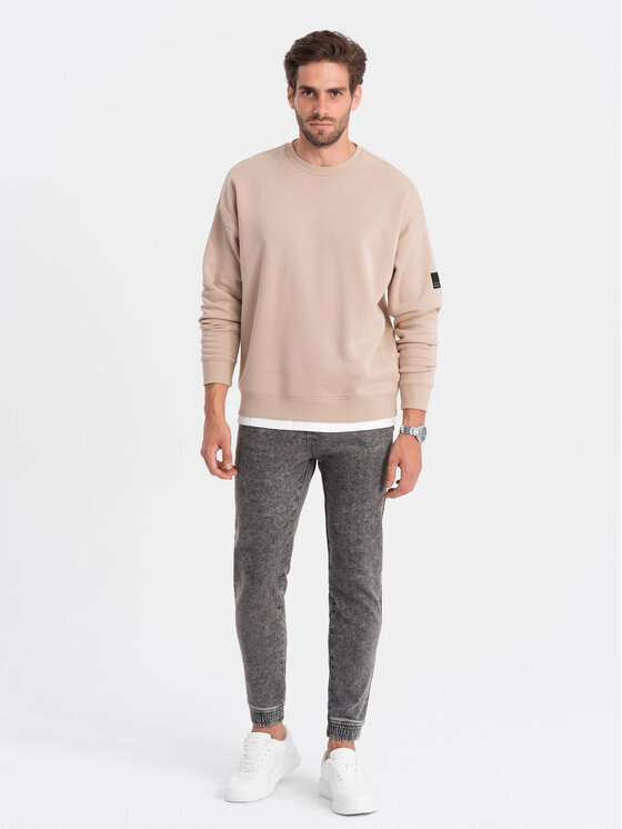 Ombre Ombre Jeansy OM-PADJ-0133 Šedá Slim Fit