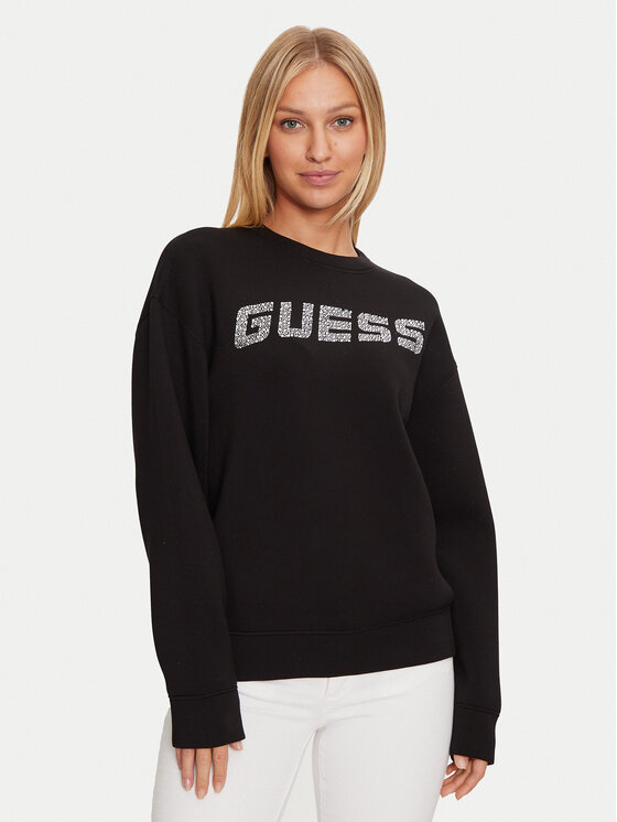Guess Guess Μπλούζα V4BQ15 K7UW2 Μαύρο Regular Fit