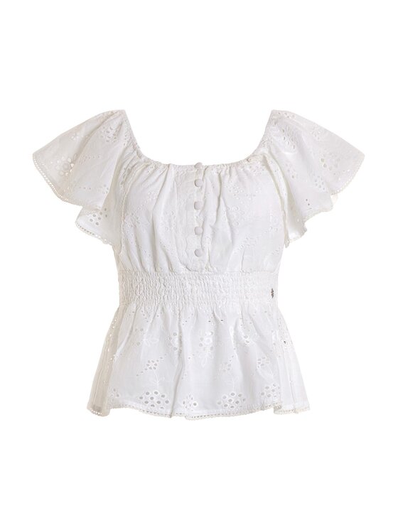 Guess Guess Bluse Peggy W3GH89 WFG40 Weiß Regular Fit