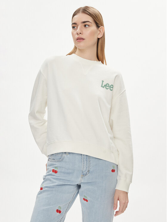 Lee Lee Pulóver Essential 112350242 Ekru Relaxed Fit