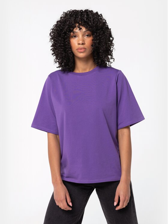 BASICLO BASICLO T-Shirt BSL-032-1503 Fioletowy Oversize