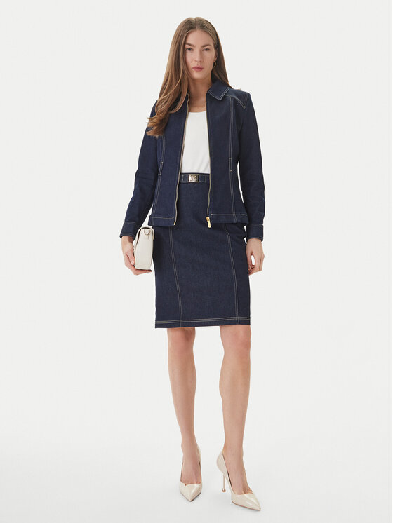 Luisa Spagnoli Luisa Spagnoli Džinsinis sijonas Tennista 542818 Tamsiai mėlyna Slim Fit