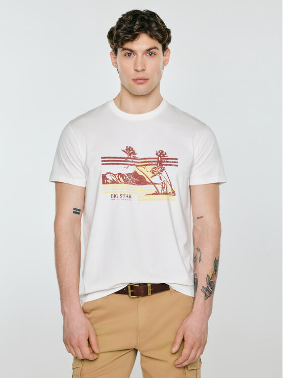 BIG STAR BIG STAR T-Shirt REGGER Biały Basic Fit