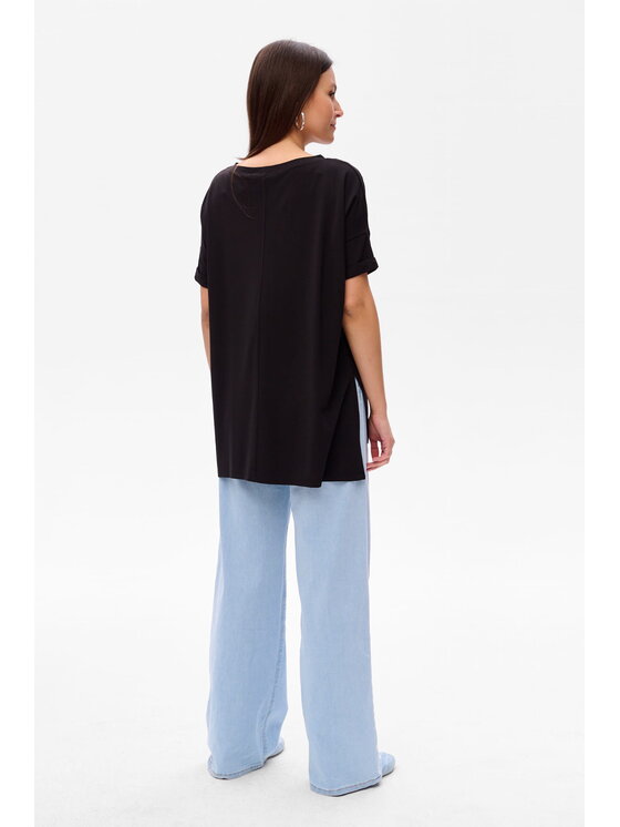 blue shadow blue shadow Bluzka Renzi Czarny Regular Fit