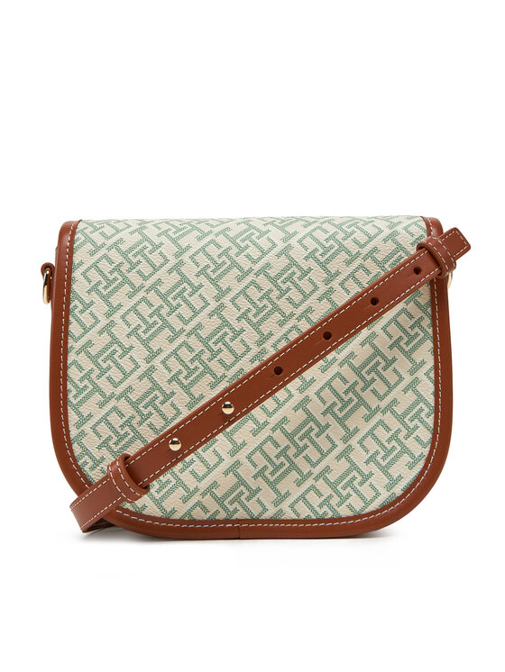 Tommy Hilfiger Tommy Hilfiger Geantă Th Monoplay Leather Saddle Bag AW0AW17414 Verde