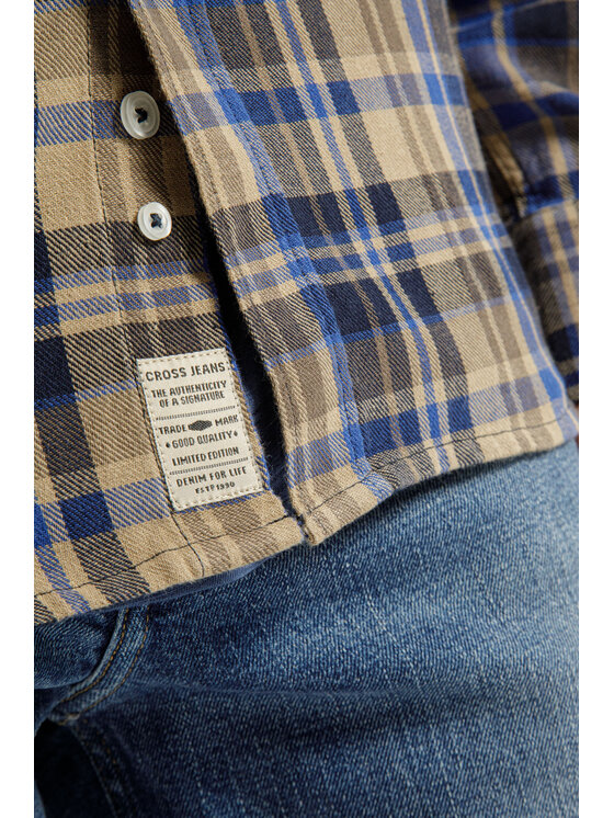 Cross Jeans Cross Jeans Koszula 35571-005 Niebieski Regular Fit