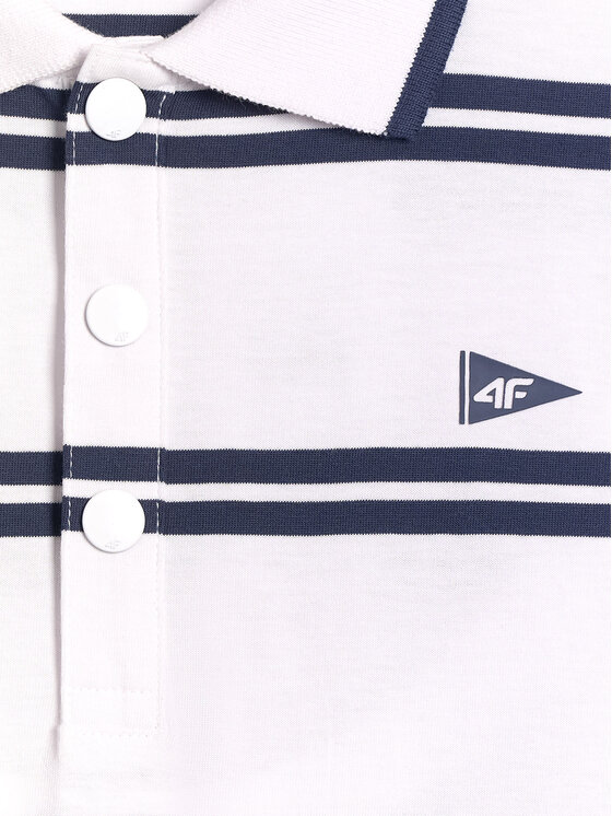 4F 4F Polo LAKESIDE ESCAPE Biały Regular Fit