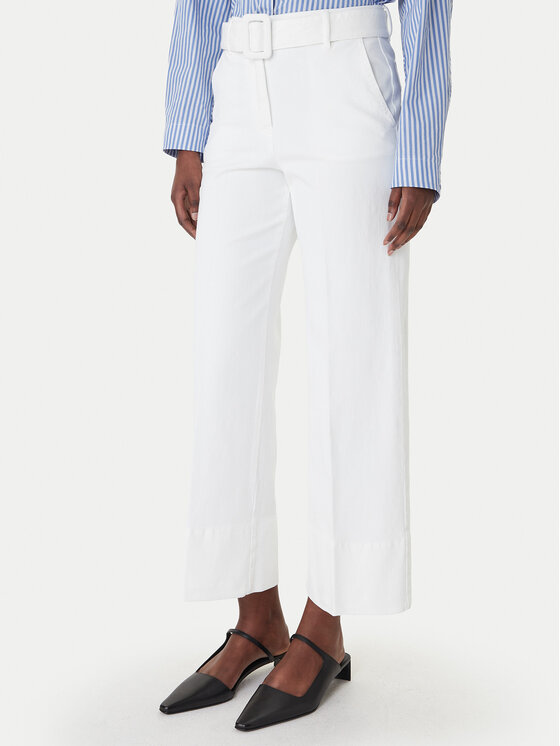 Marella Marella Pantaloni din material Nicchia 2613131074 Alb Regular Fit
