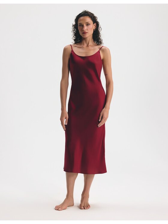 Esotiq Esotiq Koszula nocna 46078 Bordowy Regular Fit