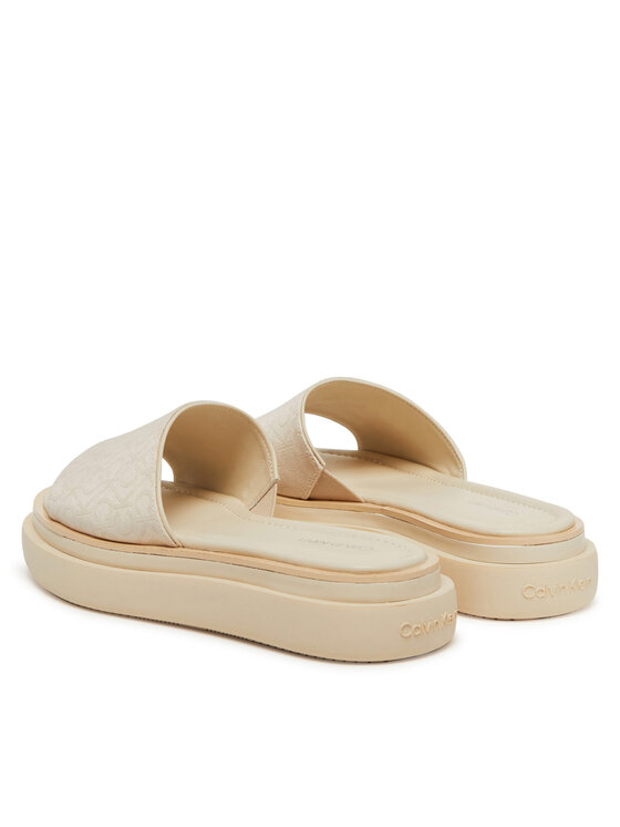Calvin Klein Calvin Klein Klapki Flatform Slide Jacq HW0HW02461 Écru