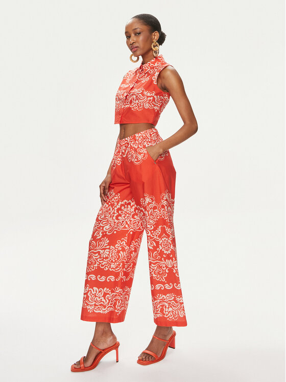 Gaudi Gaudi Kalhoty culottes 411FD25024 Oranžová Regular Fit