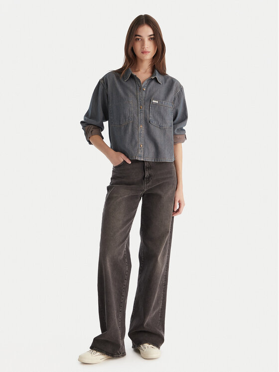 Guess Jeans Guess Jeans džinsiniai marškiniai W5BH0D D5M8E Mėlyna Relaxed Fit