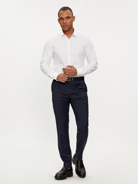 Calvin Klein Calvin Klein Риза Tonal Structure K10K112592 Бял Slim Fit