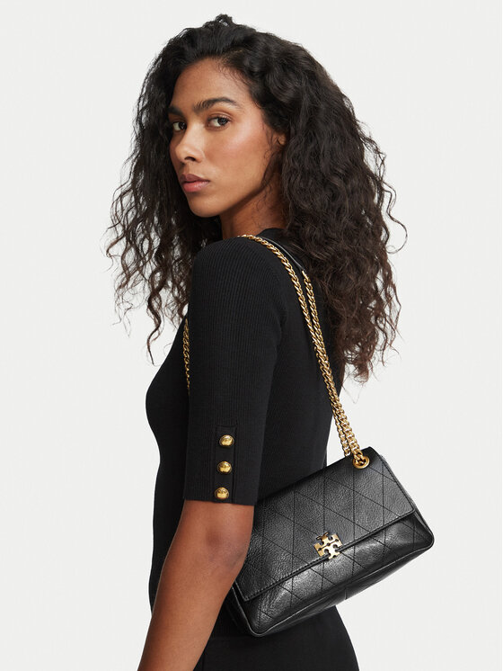 Tory Burch Tory Burch Torebka Charlie Quilted Small Shoulder Bag 185829 Czarny