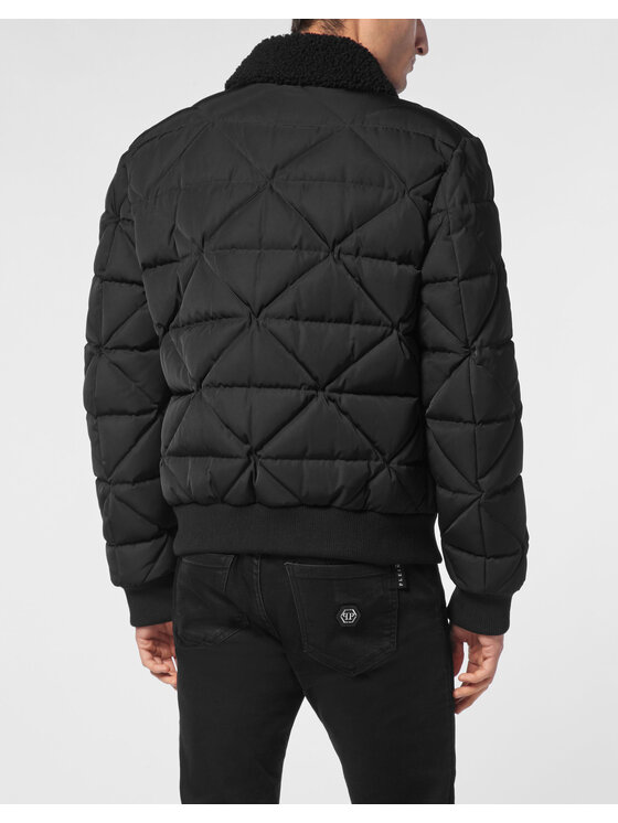 PHILIPP PLEIN PHILIPP PLEIN Vatovaná bunda 11605 Čierna Regular Fit