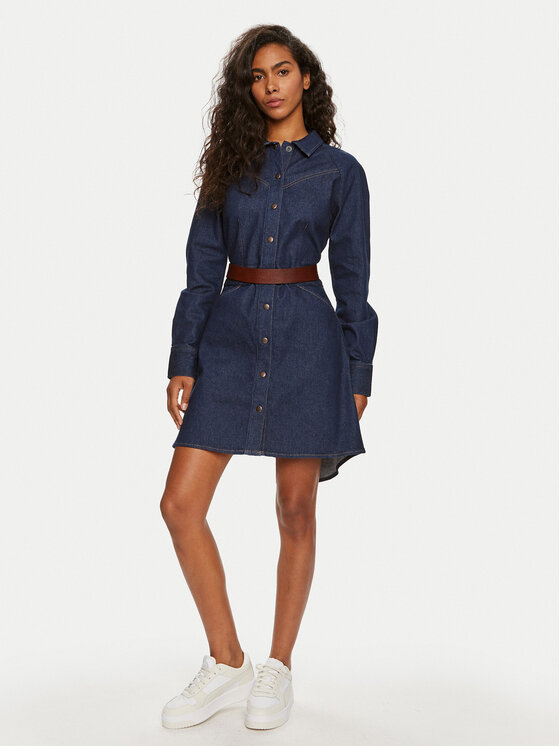Wrangler Wrangler Džinsinė suknelė 112356504 Tamsiai mėlyna Slim Fit
