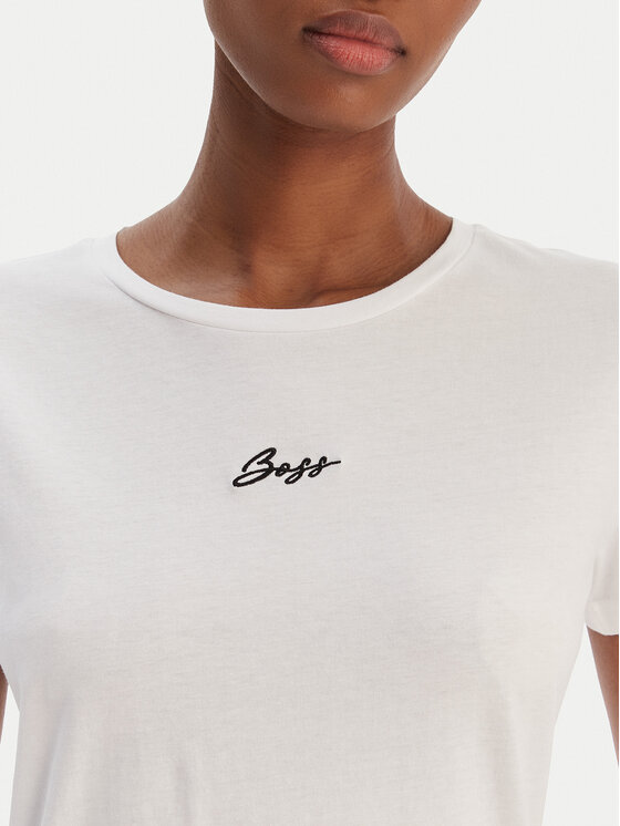 BOSS BOSS T-krekls Elove 50554696 Balts Slim Fit