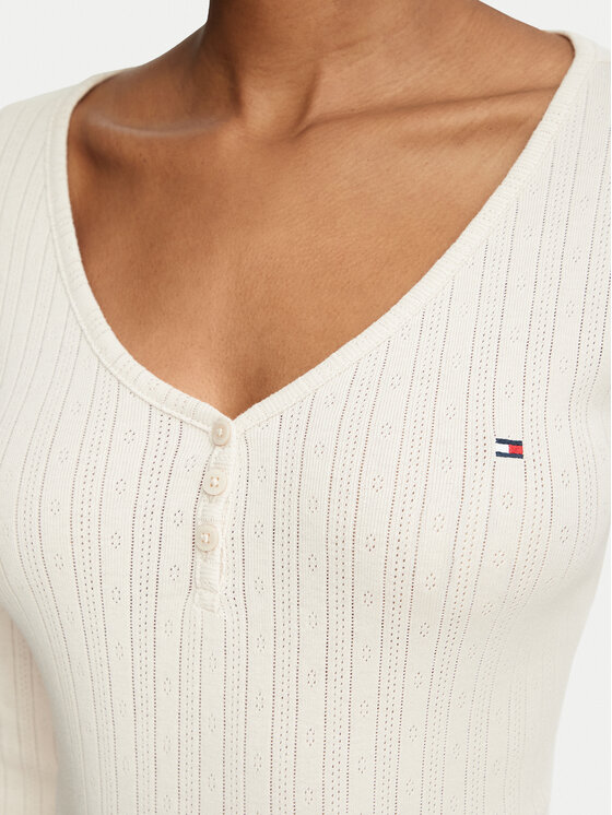 Tommy Hilfiger Tommy Hilfiger Pižama UW0UW06602 Kreminė Regular Fit