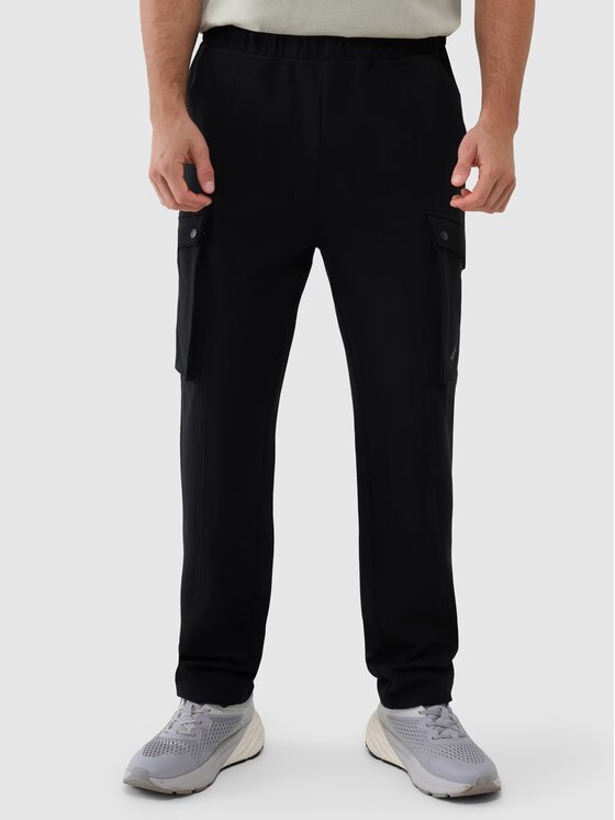 4F 4F Pantaloni di tessuto 4FWSS25TTROM0990-20S Nero Regular Fit