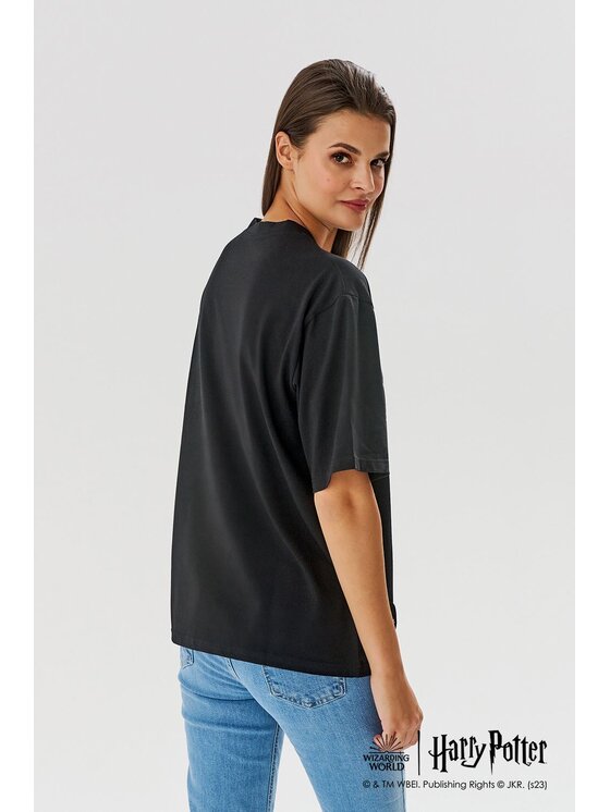 NAOKO NAOKO T-Shirt Expecto Patronum Czarny Regular Fit