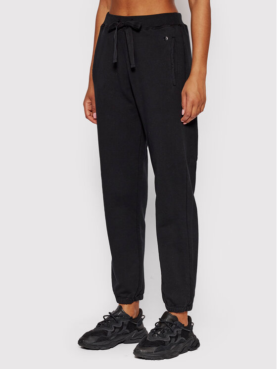 Deha Spodnji del trenirke D63007 Črna Relaxed Fit