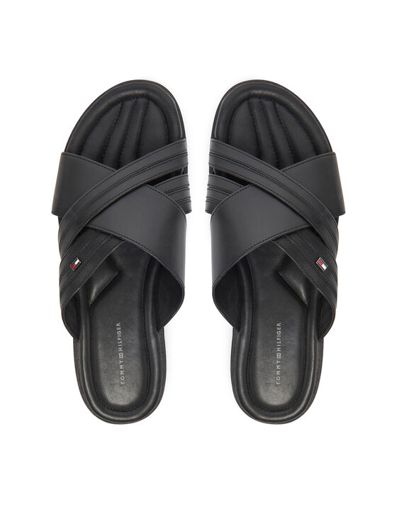 Tommy Hilfiger Tommy Hilfiger Klapki Premium Hilfiger Cc Lth Sandal FM0FM05504 Czarny