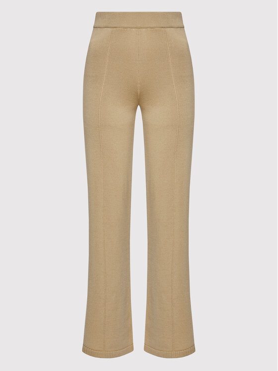 Max Mara Leisure Max Mara Leisure Úpletové kalhoty Ragtime 33360326 Béžová Relaxed Fit