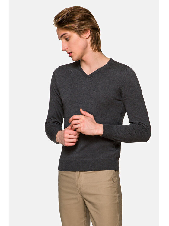 Lancerto Lancerto Sweter Robin Szary Regular Fit