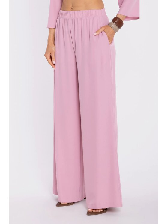 Made of Emotion Made of Emotion Pantaloni palazzo M906 Rosa chiaro Palazzo Fit