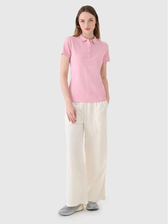 4F 4F Polo 4FWMM00TPTSF365-56S Rosa Slim Fit
