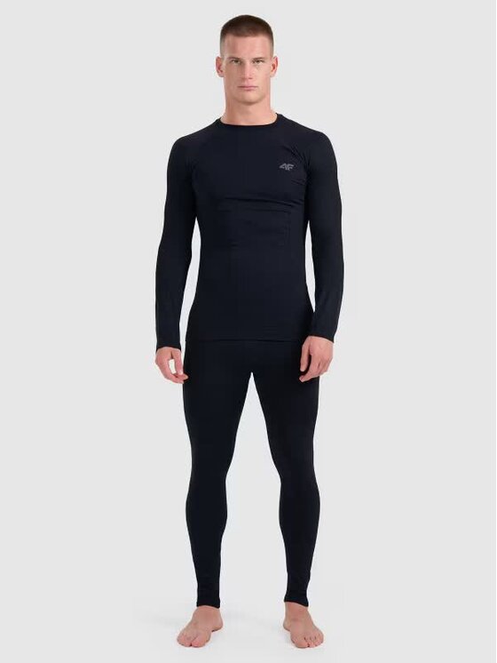 4F 4F Termo bielizeň vrchné diely 4FWAW25USEAM233-20S Čierna