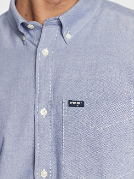 Wrangler Wrangler Camicia W5B1BMX7K 112320866 Celeste Regular Fit