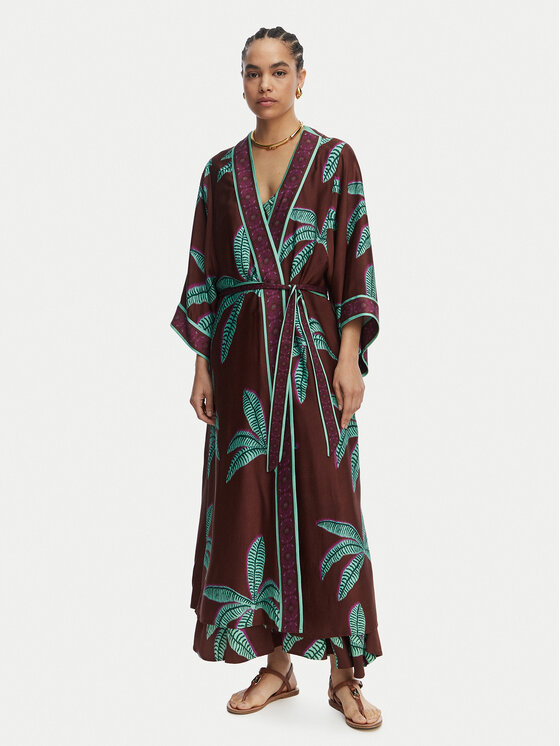LOLA CASADEMUNT Kimono LS2602004 Brązowy Regular Fit