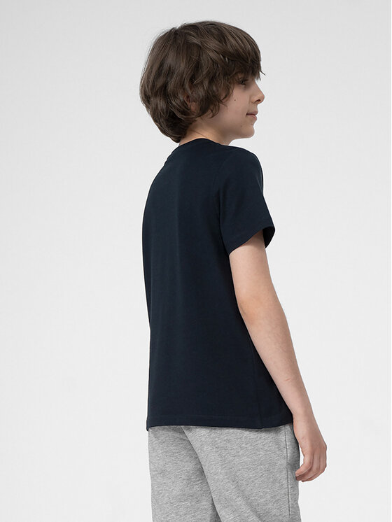 4F 4F T-Shirt 4FJSS23TTSHM291 Dunkelblau Regular Fit
