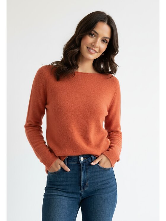 FIGL FIGL Sweter M1256 Pomarańczowy Regular Fit