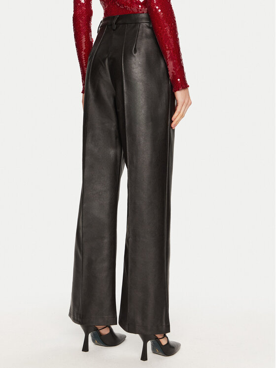Bardot Bardot Spodnie z imitacji skóry Sedona 59507PB Czarny Relaxed Fit