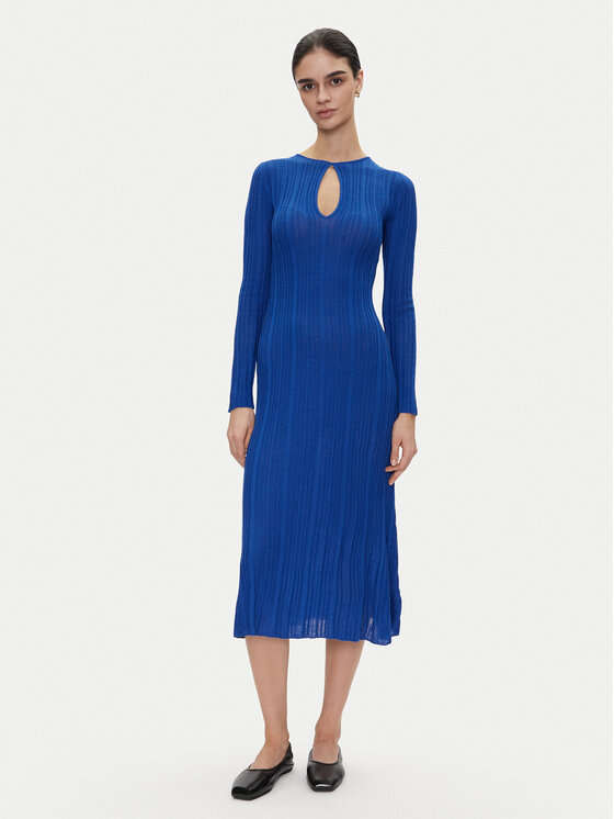 Pepe Jeans Pepe Jeans Džemper haljina Natasha PL953642 Plava Slim Fit