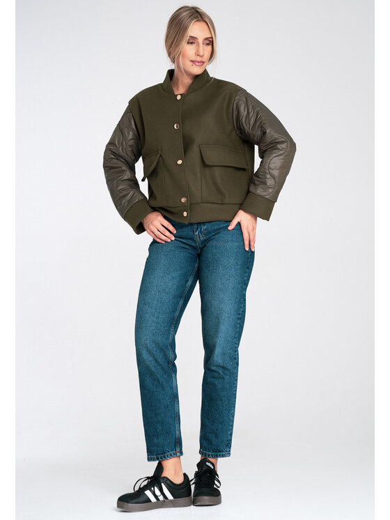 FIGL FIGL Bunda bomber M1097 Zelená Regular Fit
