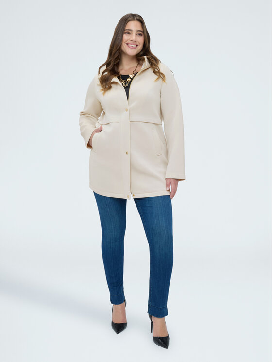 Fiorella Rubino Fiorella Rubino Płaszcz zimowy 8000L000081N011 Biały Regular Fit