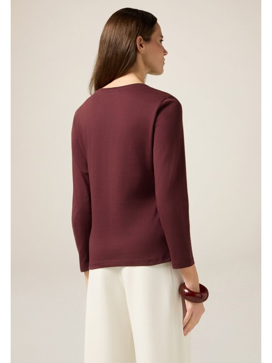 Oltre Oltre T-shirt G063J004608N036 Bordeaux Slim Fit
