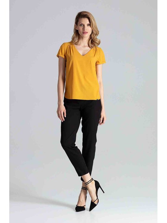 FIGL FIGL Halenka M665 Žlutá Regular Fit